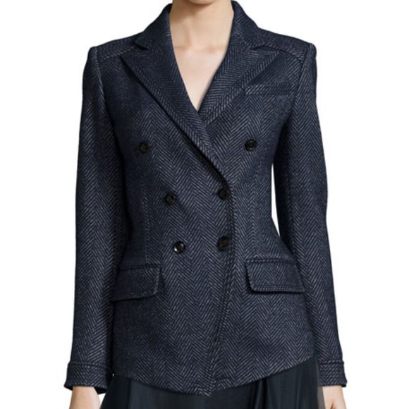 Marissa Webb Jackets & Blazers - Marissa Webb Travis Herringbone Blazer, Slate Blue - M